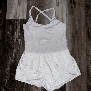 White Cross-Back Romper